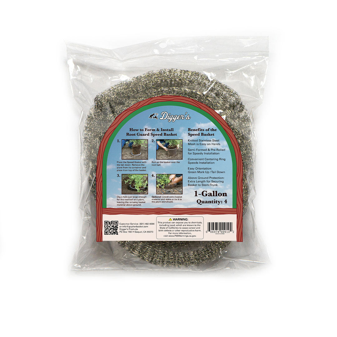1 Gallon Root Guard Speed Basket, 4-pack - Digger's Product Development